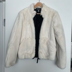 G-STAR Women’s White Faux Fur Jacket